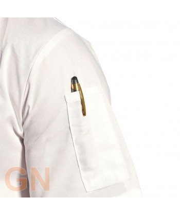 Chaqueta de cocina de manga larga con cierre de corchetes