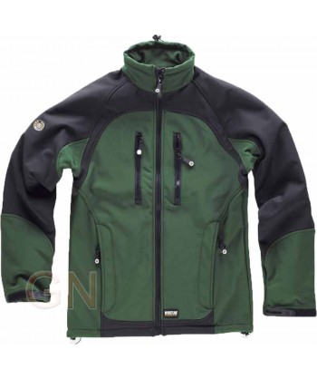 Chaqueta con tejido Softshell de triple capa verde oscuro/negro