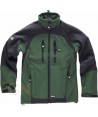 Chaqueta con tejido Softshell de triple capa verde oscuro/negro