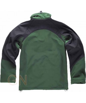 Chaqueta con tejido Softshell de triple capa verde oscuro/negro