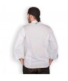 Chaqueta de cocina de algodón egipcio y espalda en tejido Coolmax color blanco