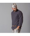 Chaqueta de cocinero con la espalda transpirable y manga tres cuartos color gris marengo