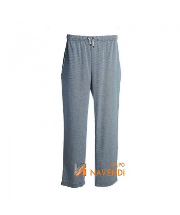 Pantalón unisex de cocina con bolsillos y cintura elástica pata gallo color negro