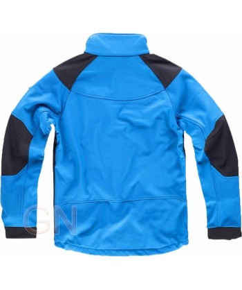 Chaqueta con tejido Softshell de triple capa celeste/negra