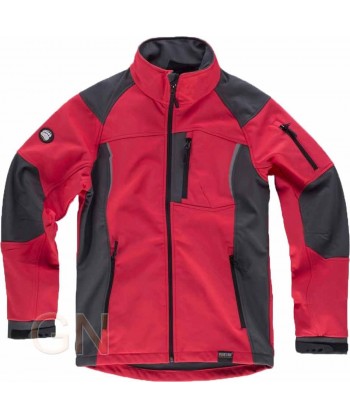 Chaqueta con tejido Softshell de triple capa roja/negra