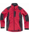 Chaqueta con tejido Softshell de triple capa roja/negra