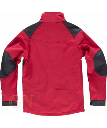 Chaqueta con tejido Softshell de triple capa roja/negra