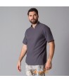 Chaqueta de cocinero de microfibra de manga corta y con la espalda transpirable  color blanco gris marengo