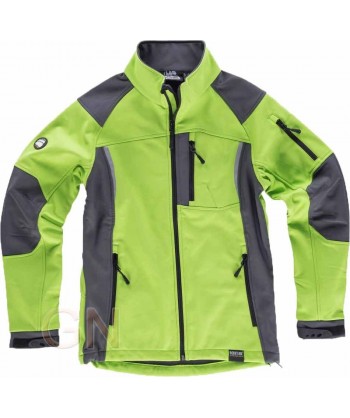 Chaqueta con tejido Softshell de triple capa verde lima/gris