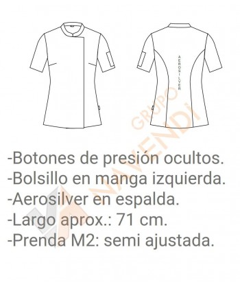 Chaqueta de cocinera con la espalda transpirable -Mujer-
