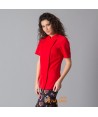 Chaqueta de cocinera de microfibra de manga corta y con la espalda transpirable  color rojo