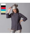 Chaqueta de cocinera de microfibra de manga tres cuartos y con la espalda transpirable  color gris marengo