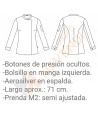 Chaqueta de cocinera transpirable de manga larga -Mujer-