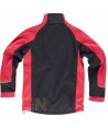 Chaqueta con tejido Softshell de triple capa negra/roja fluor