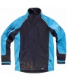 Chaqueta con tejido Softshell de triple capa negra/azul fluor