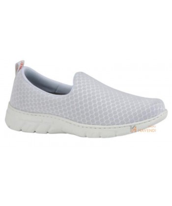 Mocasín sanitario antideslizante y transpirable SRC 01 F0 color blanco