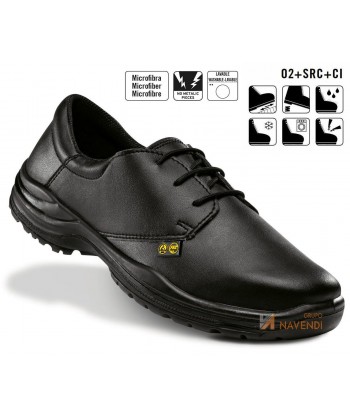 Zapato sanitario de caballero antideslizante y transpirable con cordones color negro