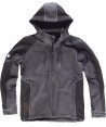 Chaqueta con tejido Softshell con capucha gris oscuro/negro
