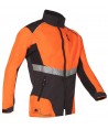 Chaqueta naranja de alta visibilidad con refuerzos y cintas reflectantes segmentadas