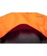 Chaqueta naranja de alta visibilidad con refuerzos y cintas reflectantes segmentadas