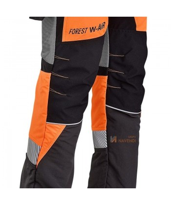 Pantalón naranja de alta visibilidad con refuerzos y cintas reflectantes segmentadas