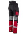 Pantalón naranja de alta visibilidad con refuerzos y cintas reflectantes segmentadas