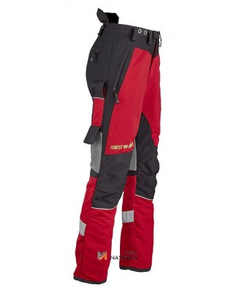 Pantalón naranja de alta visibilidad con refuerzos y cintas reflectantes segmentadas