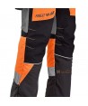 Pantalón naranja de alta visibilidad con refuerzos y cintas reflectantes segmentadas