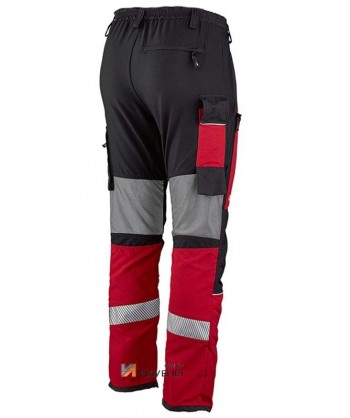 Pantalón bicolor con refuerzos y cintas reflectantes segmentadas para motosierras