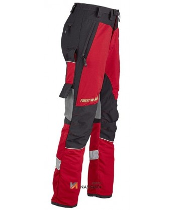 Pantalón bicolor con refuerzos y cintas reflectantes segmentadas para motosierras