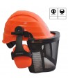 Kit forestal de pantalla facial + soporte + casco + orejeras
