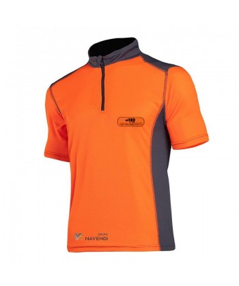 Camiseta de manga corta de media cremallera con bolsillo para montañismo y equipos de rescate