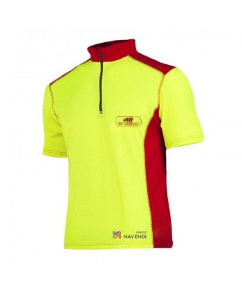 Camiseta de manga corta de media cremallera con bolsillo para montañismo y equipos de rescate
