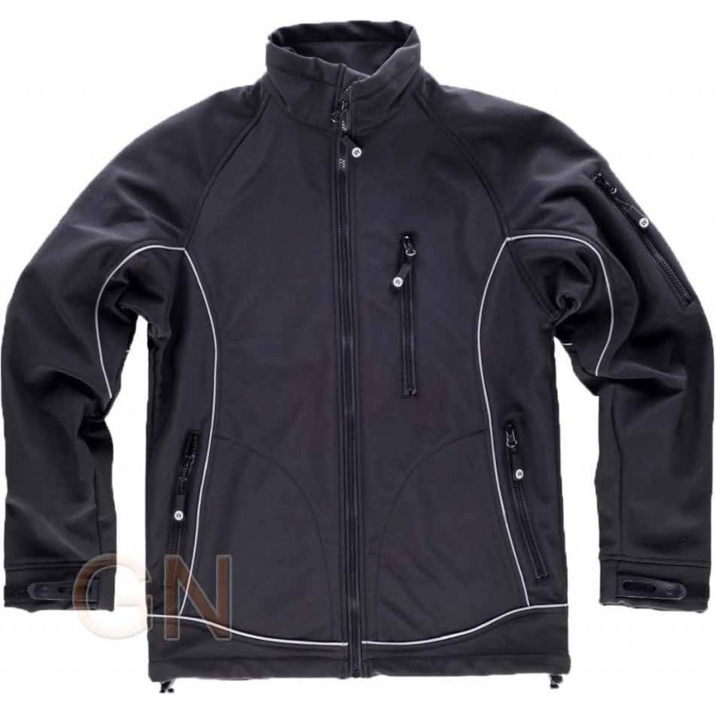 Chaqueta con tejido Softshell de triple capa y vivos reflectantes