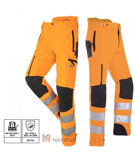 Pantalón combinado de alta visibilidad con refuerzos para podadores y arbicultura