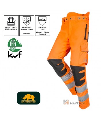 Pantalón bielásticos con refuerzos para motosierras clase 1 tipo A
