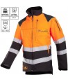 Chaqueta de alta visibilidad con refuerzos  para motosierras clase 2 con protección adicional en el abdomen