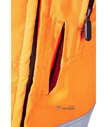 Chaqueta de alta visibilidad con refuerzos  para motosierras clase 2 con protección adicional en el abdomen