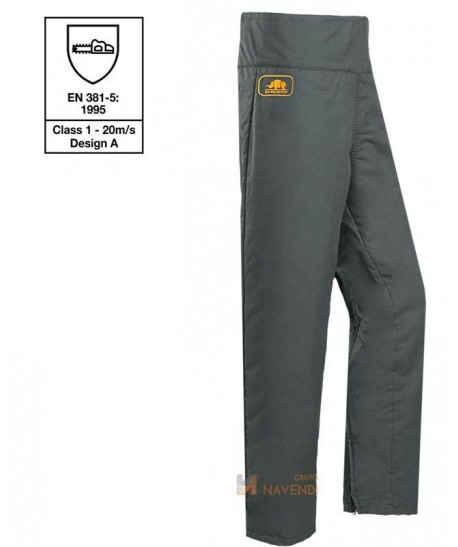 Cubre pantalón anticorte para motosierras con cremalleras, clase 1 tipo A