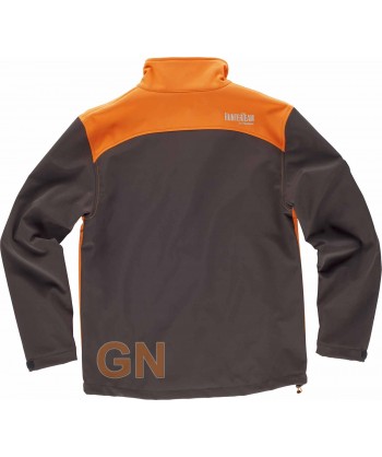 Cazadora softshell especial caza marrón /naranja A.V.