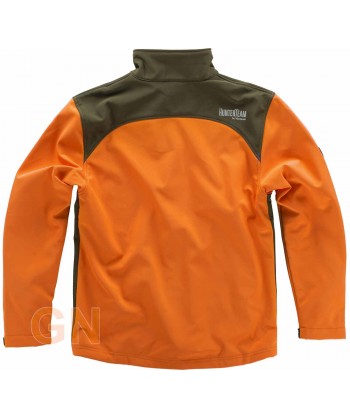 Cazadora softshell especial caza naranja A.V./verde caza