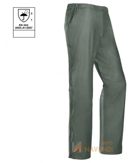 Cubrepantalón técnico de poliuretano para la lluvia con chubasquero a juego para motoserristas y podadores