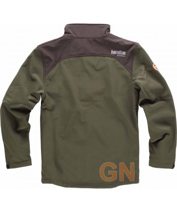 Cazadora softshell sin capucha, especial caza verde caza/marrón