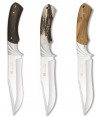 Cuchillo táctico para caza con virola de acero y mangos variados