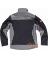Cazadora softshell bicolor sin capucha, especial caza negra/gris