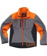 Cazadora softshell tricolor especial caza color gris/negro/naranja A.V.