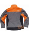 Cazadora softshell tricolor especial caza color gris/negro/naranja A.V.