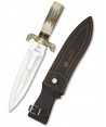 Cuchillo táctico para caza con virola de latón y hoja de 23 cm y puño de asta de ciervo