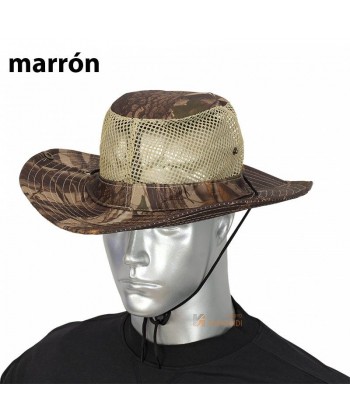 Sombrero deportivo con rejilla para actividades outdoor colores camuflaje marrón