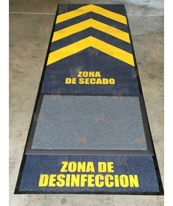 Alfombra desinfectante para laboratorios y zonas limpias con dos zonas independientes
